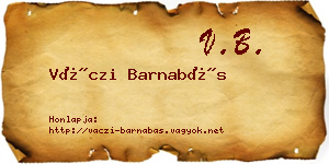 Váczi Barnabás névjegykártya